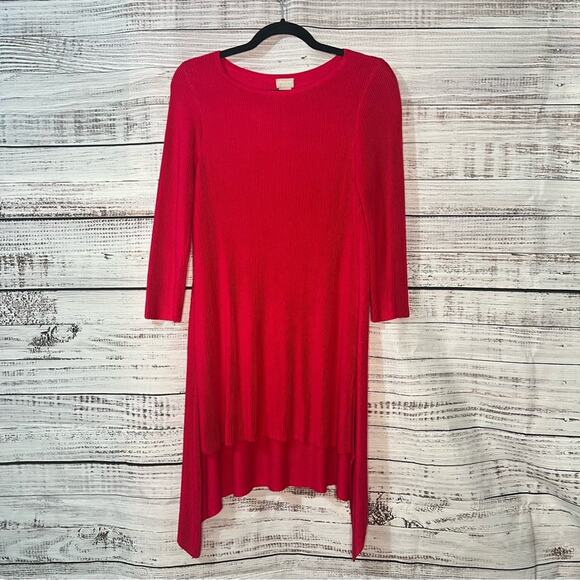 Chicos Black Label Size 0 Small High Low 100% Rayon Asymmetrical Hem Sweater - Picture 8 of 12